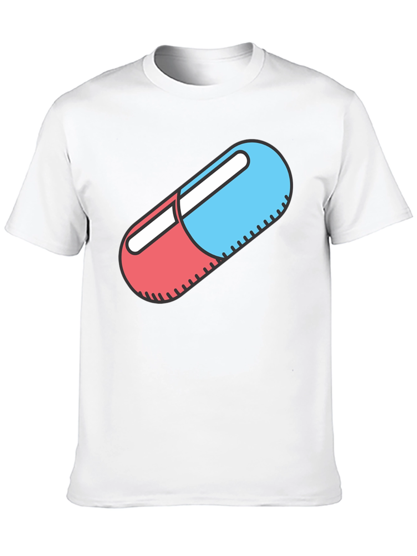 Red and Blue Pill Graphic Black T-Shirt