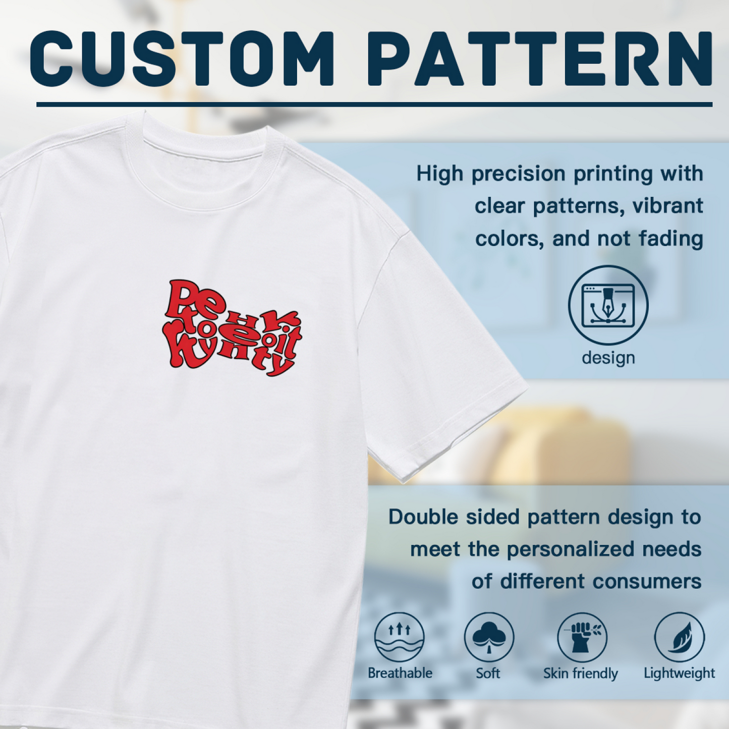 Retro Red Groovy Letter Print Plus Size Women Tee
