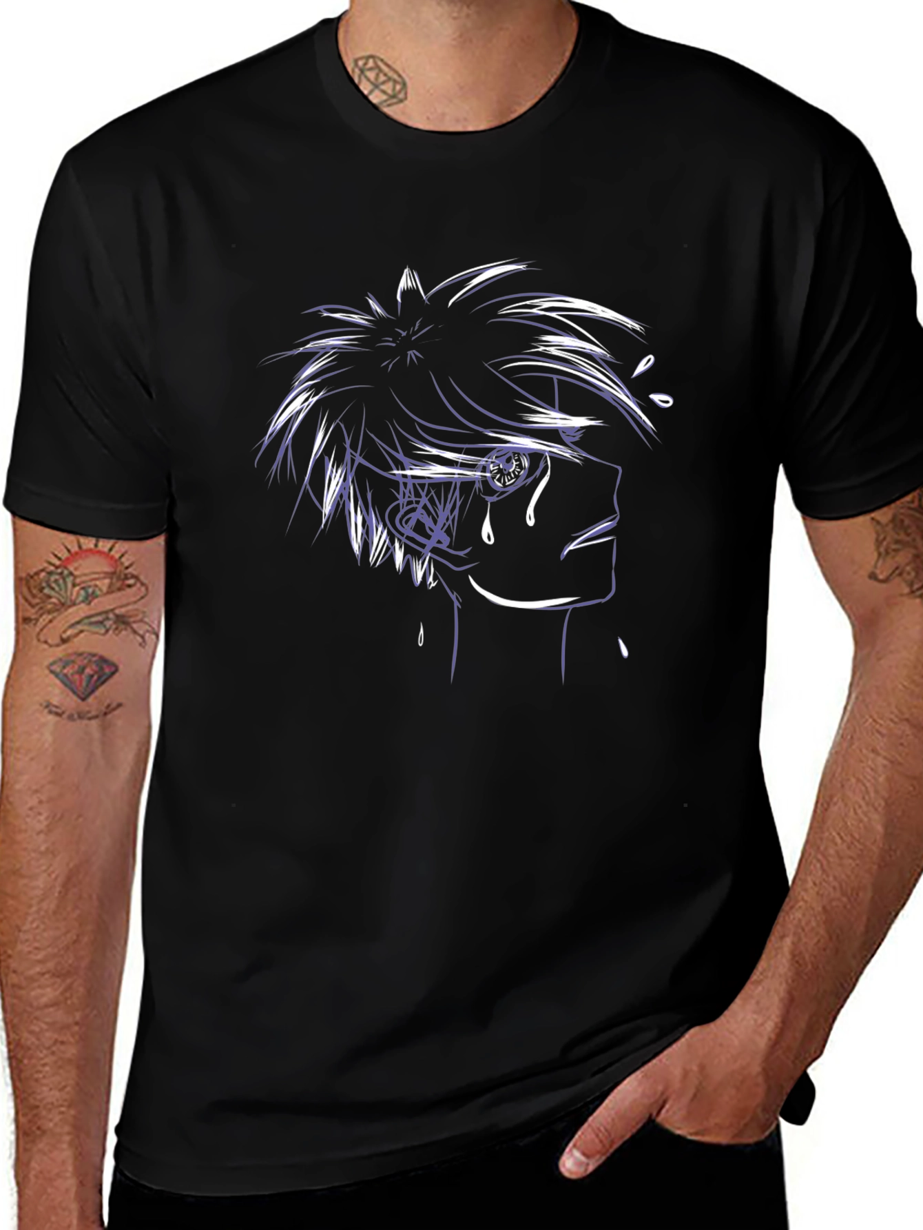 Anime Character Graphic Black T-Shirt