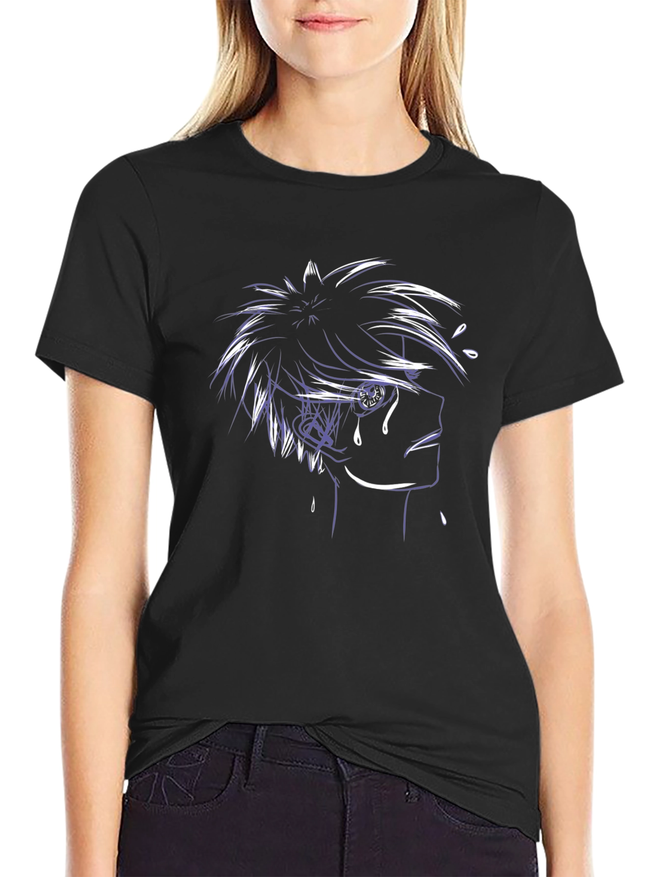 Anime Character Graphic Black T-Shirt