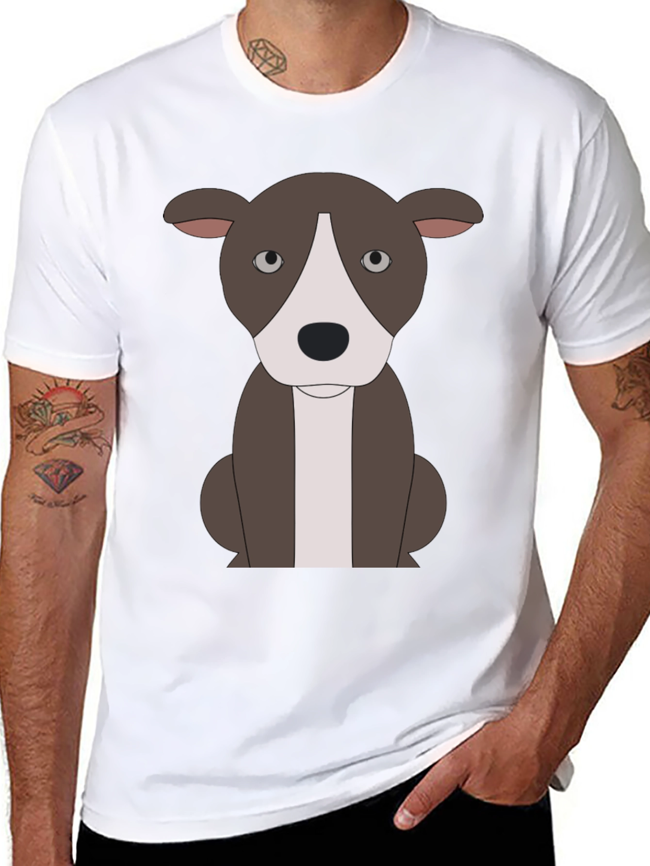 Cartoon Pitbull T-Shirt - Black