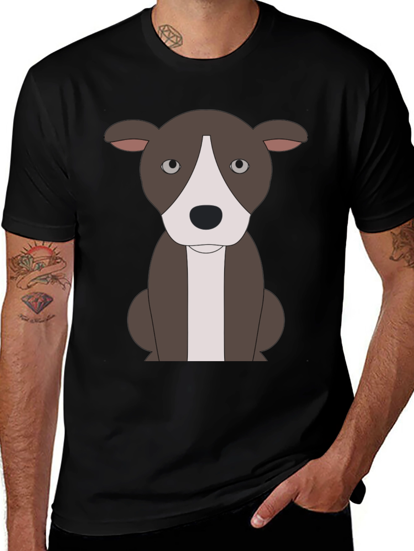 Cartoon Pitbull T-Shirt - Black