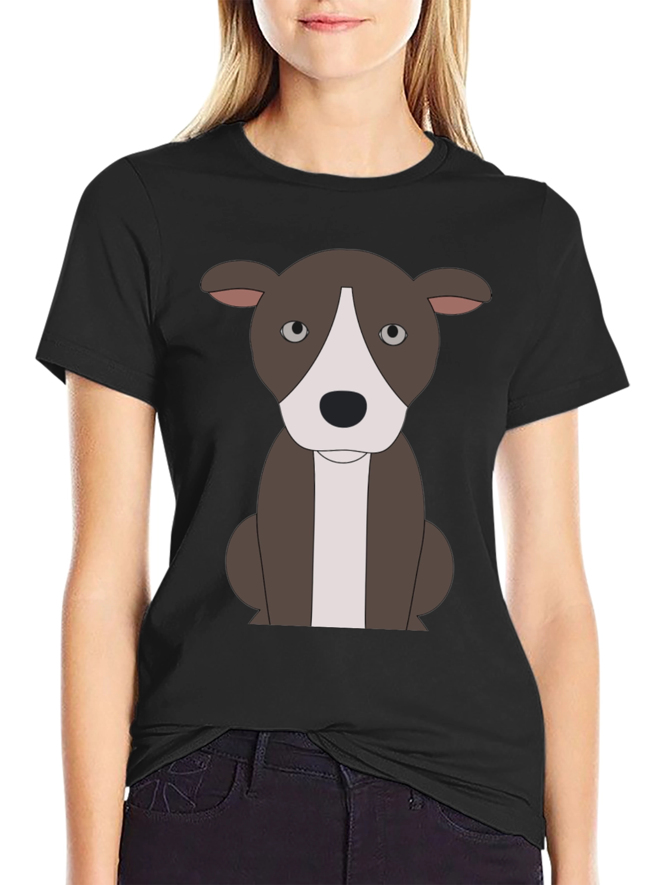 Cartoon Pitbull T-Shirt - Black