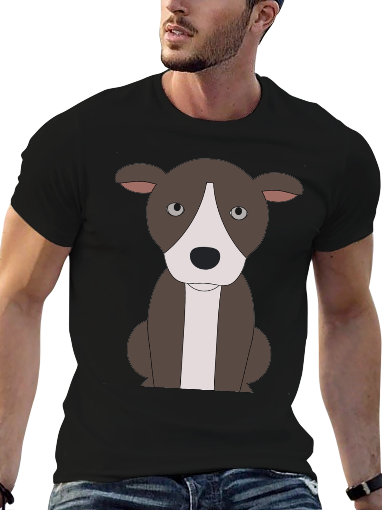 Cartoon Pitbull T-Shirt - Black