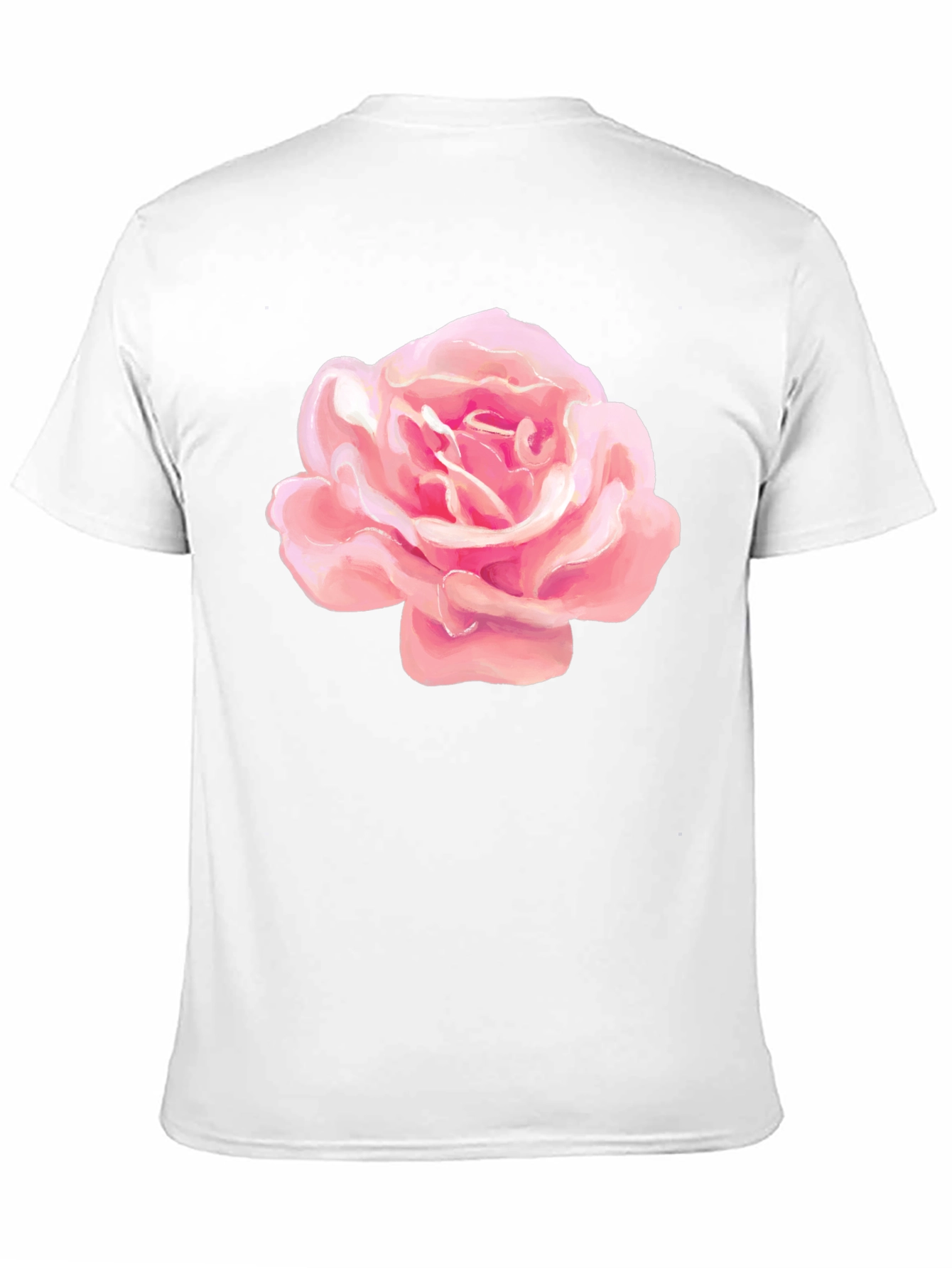 Pink Rose Graphic Black T-Shirt