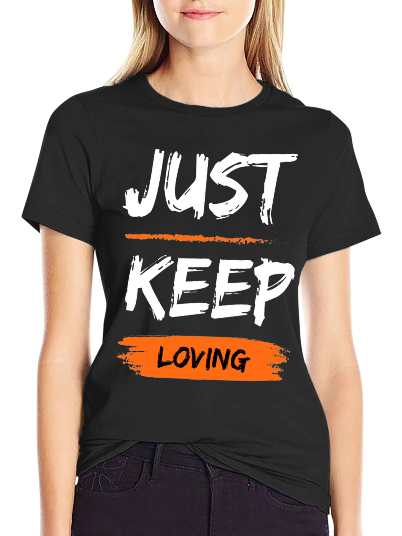 Just Keep Loving Graphic Tee - Trendy Casual Style