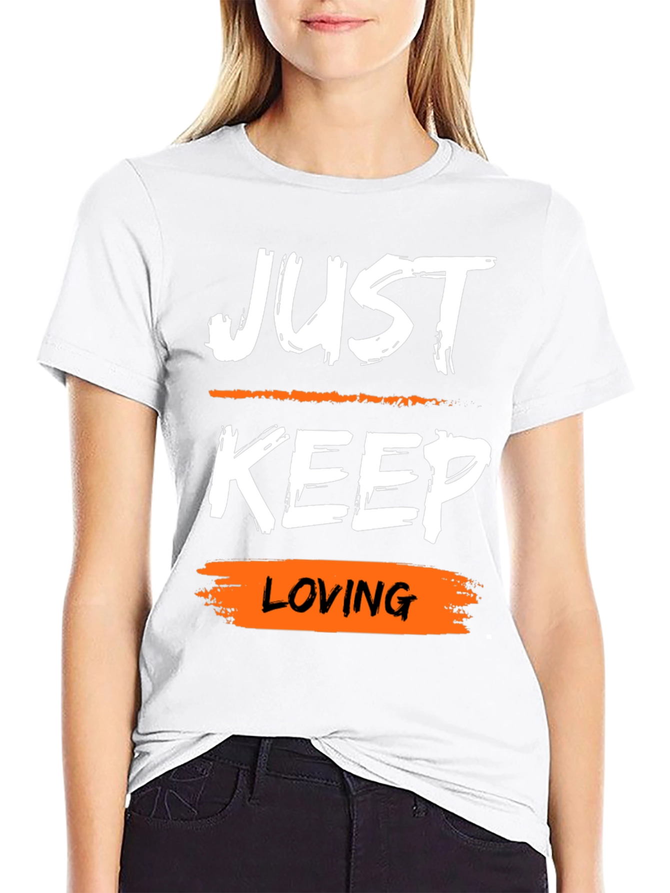 Just Keep Loving Graphic Tee - Trendy Casual Style