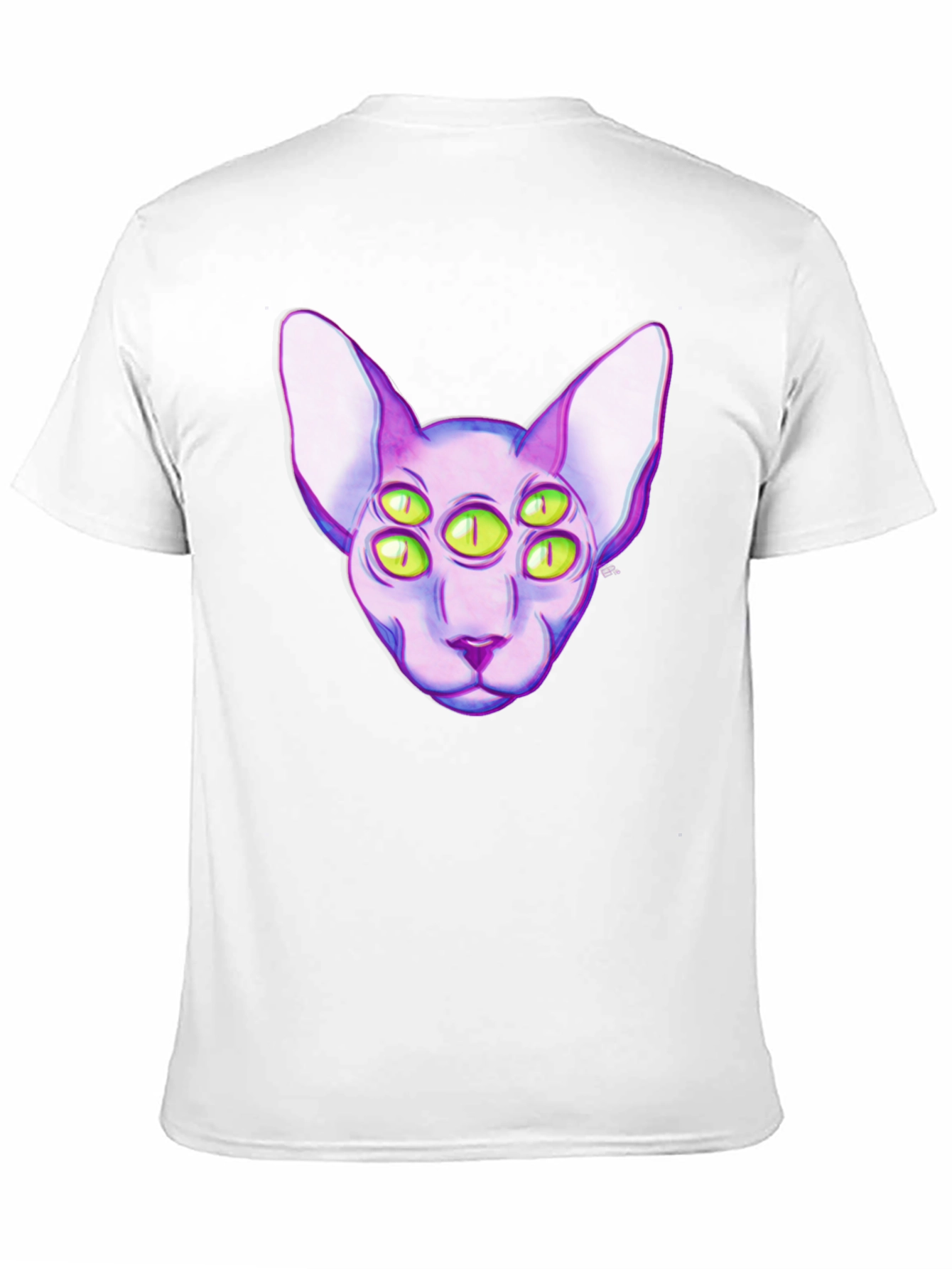 Six-Eyed Cat Graphic T-Shirt - Unique Style