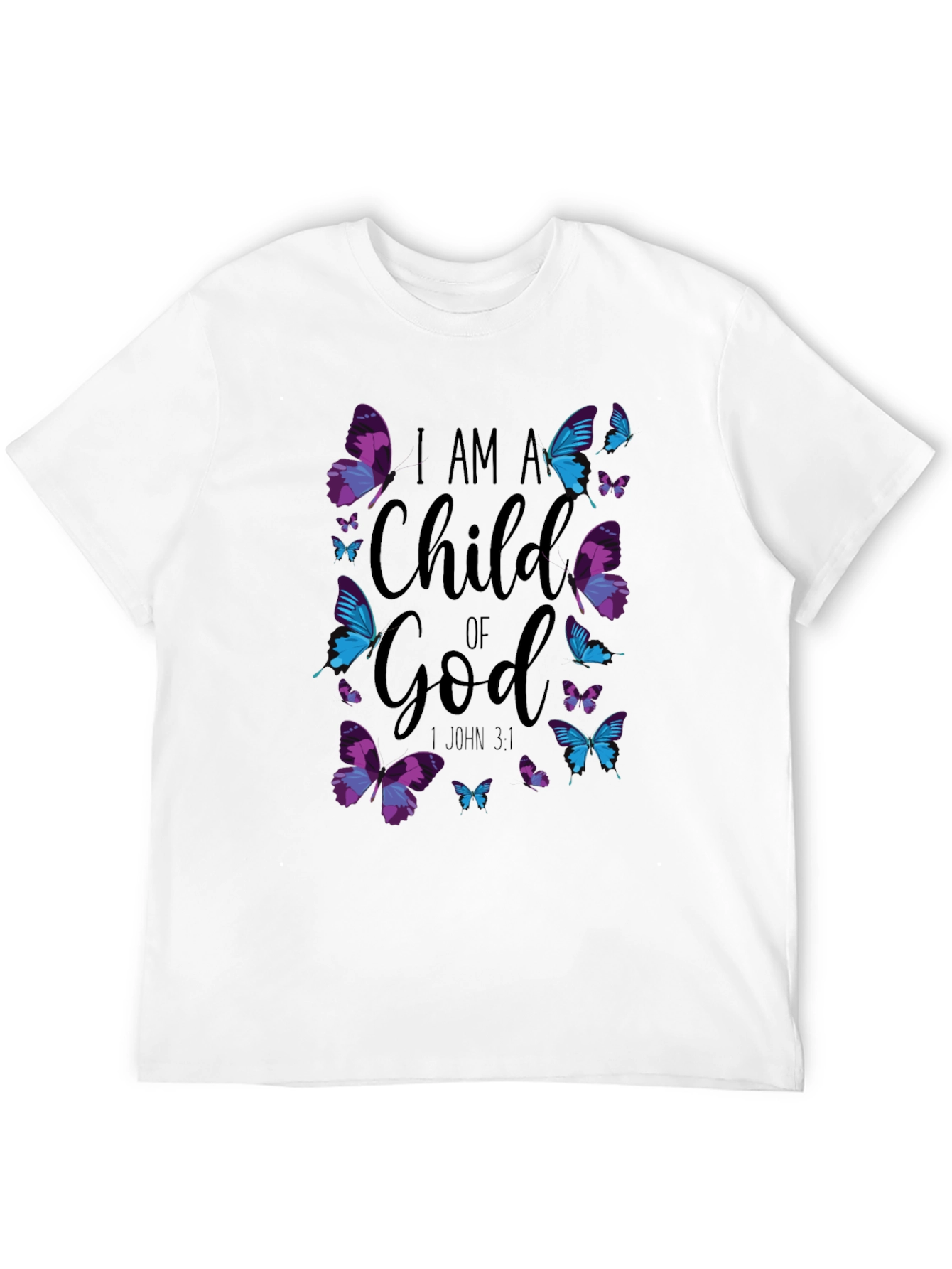 I Am A Child Of God Butterfly Graphic T-Shirt