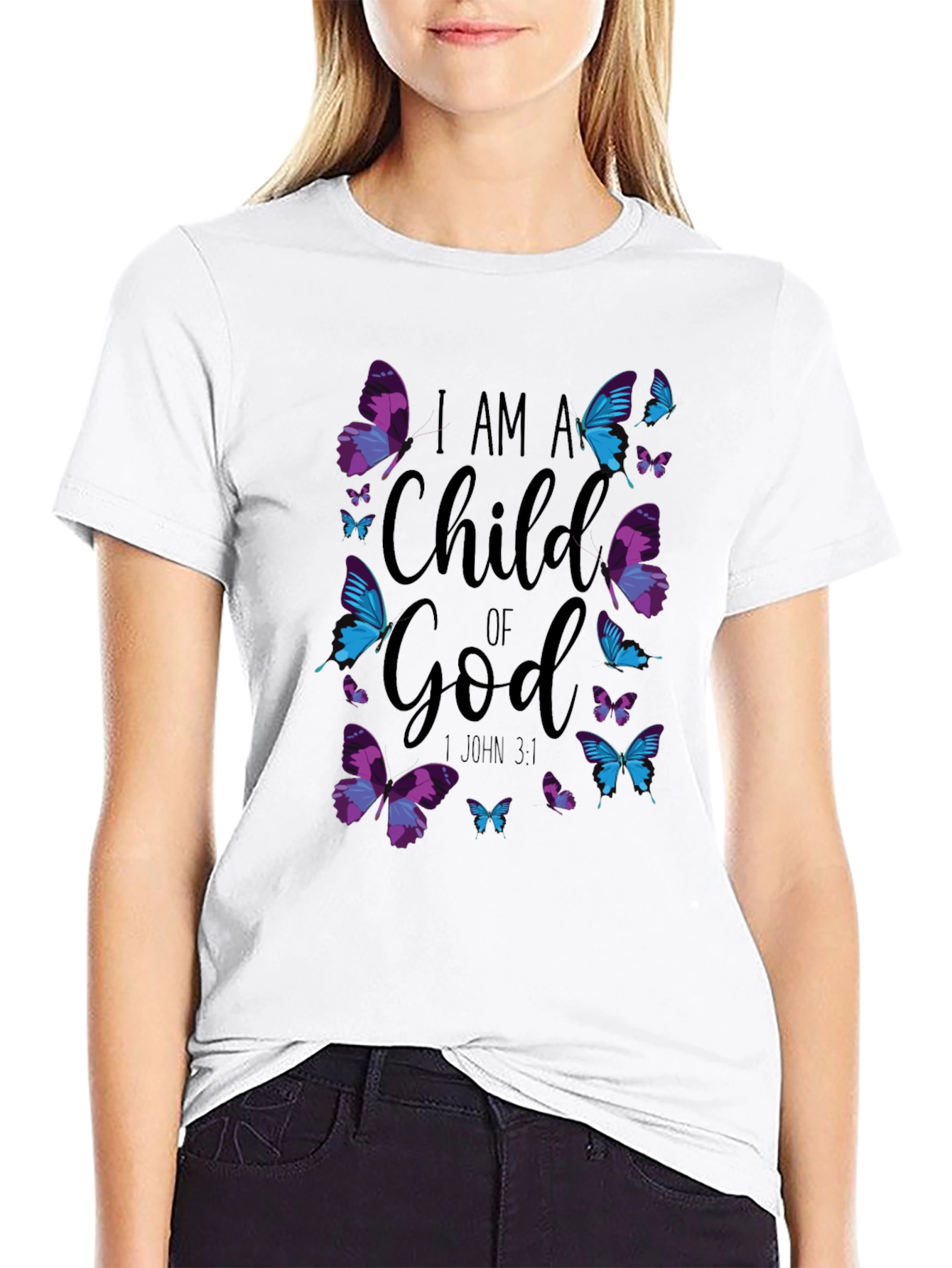 I Am A Child Of God Butterfly Graphic T-Shirt