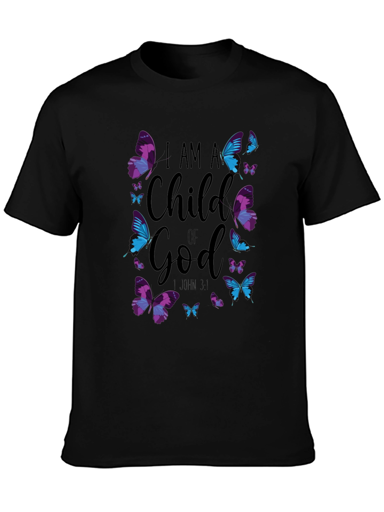 I Am A Child Of God Butterfly Graphic T-Shirt