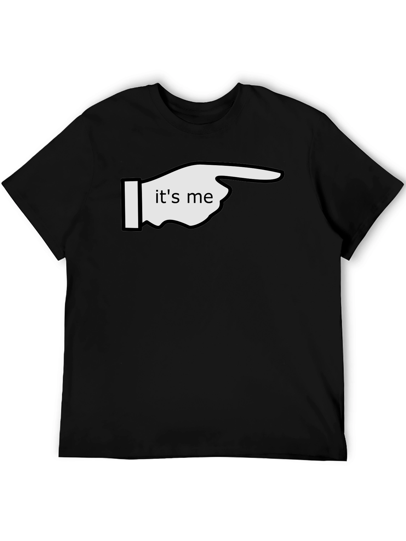 Its Me Pointing Graphic Tee - Black Cotton T-Shirt
