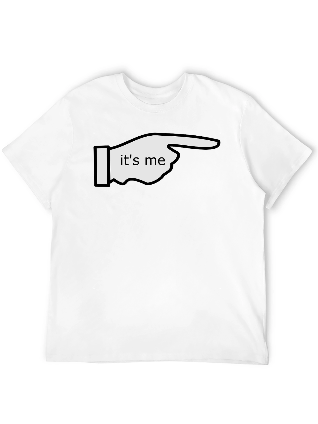 Its Me Pointing Graphic Tee - Black Cotton T-Shirt