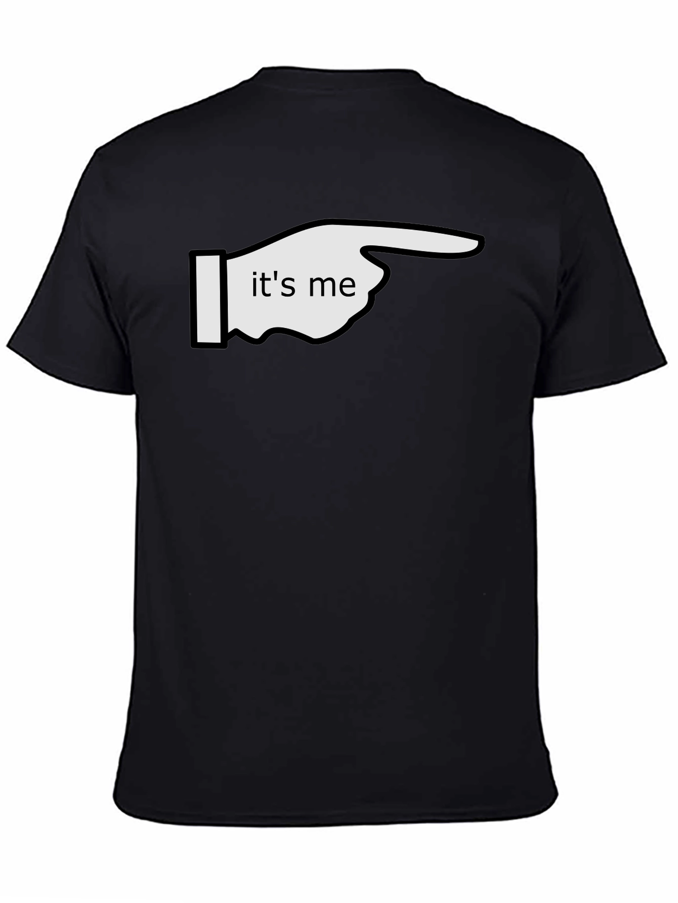 Its Me Pointing Graphic Tee - Black Cotton T-Shirt