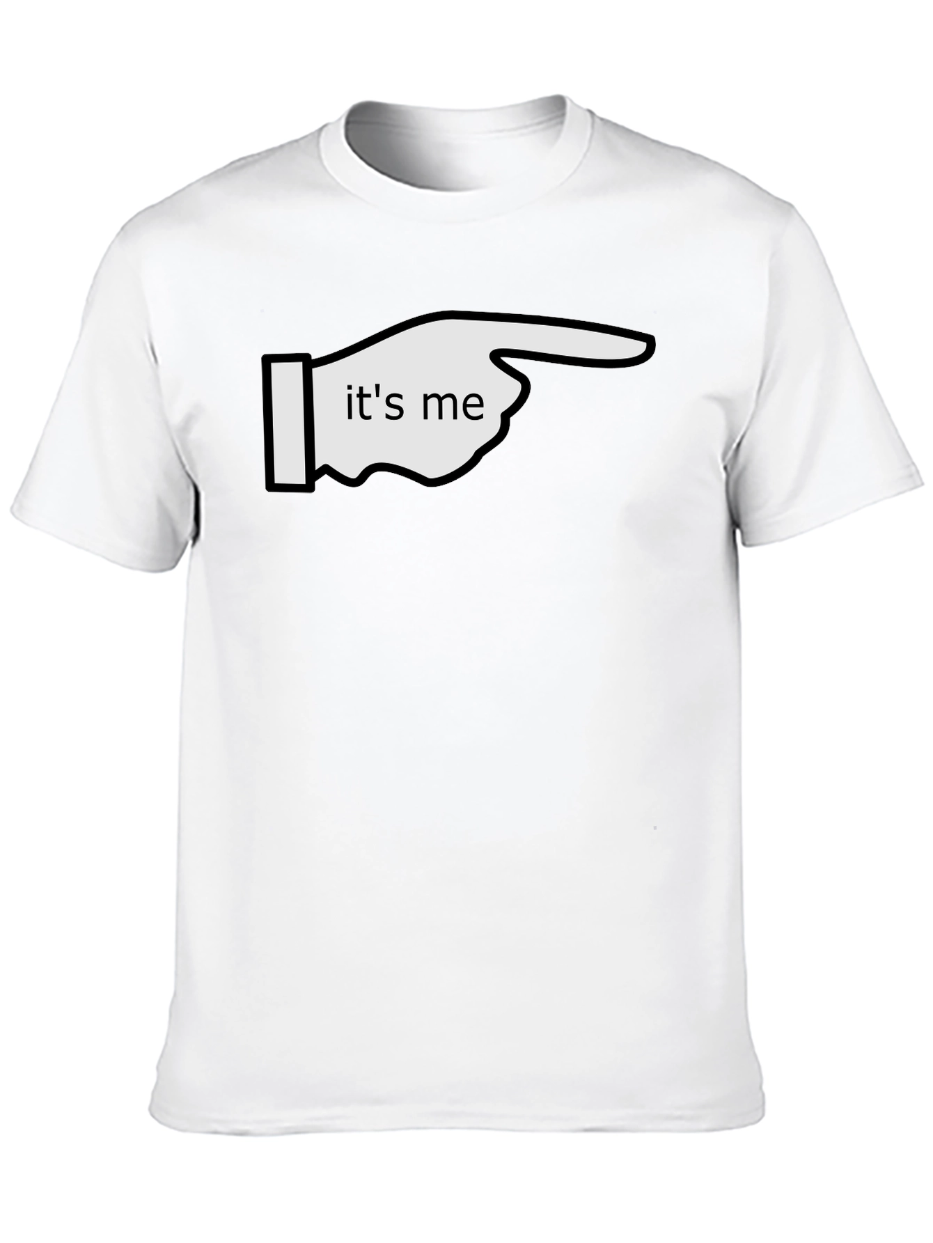 Its Me Pointing Graphic Tee - Black Cotton T-Shirt