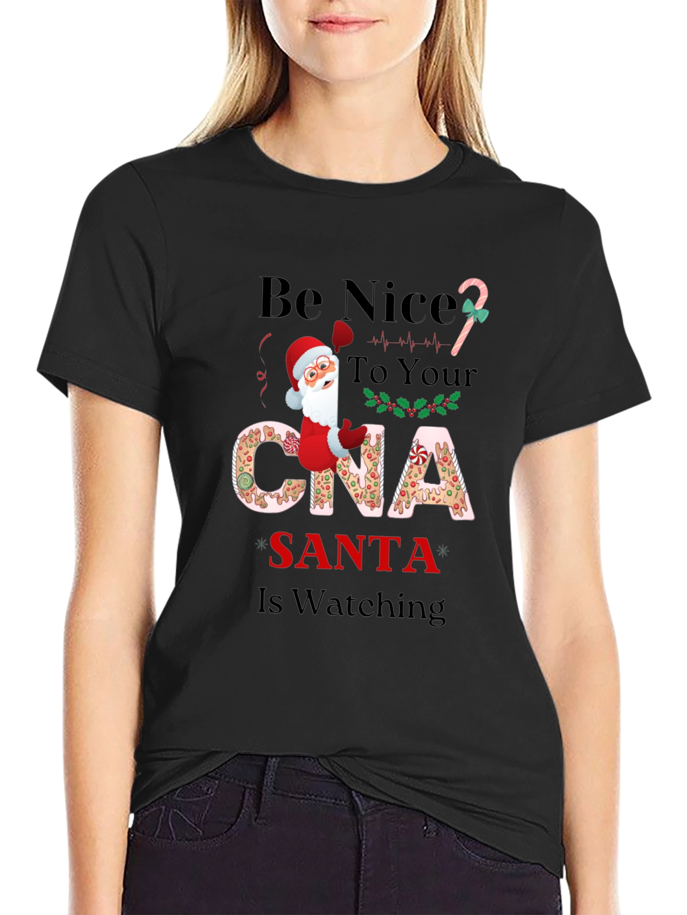Be Nice to Your CNA Santa T-Shirt