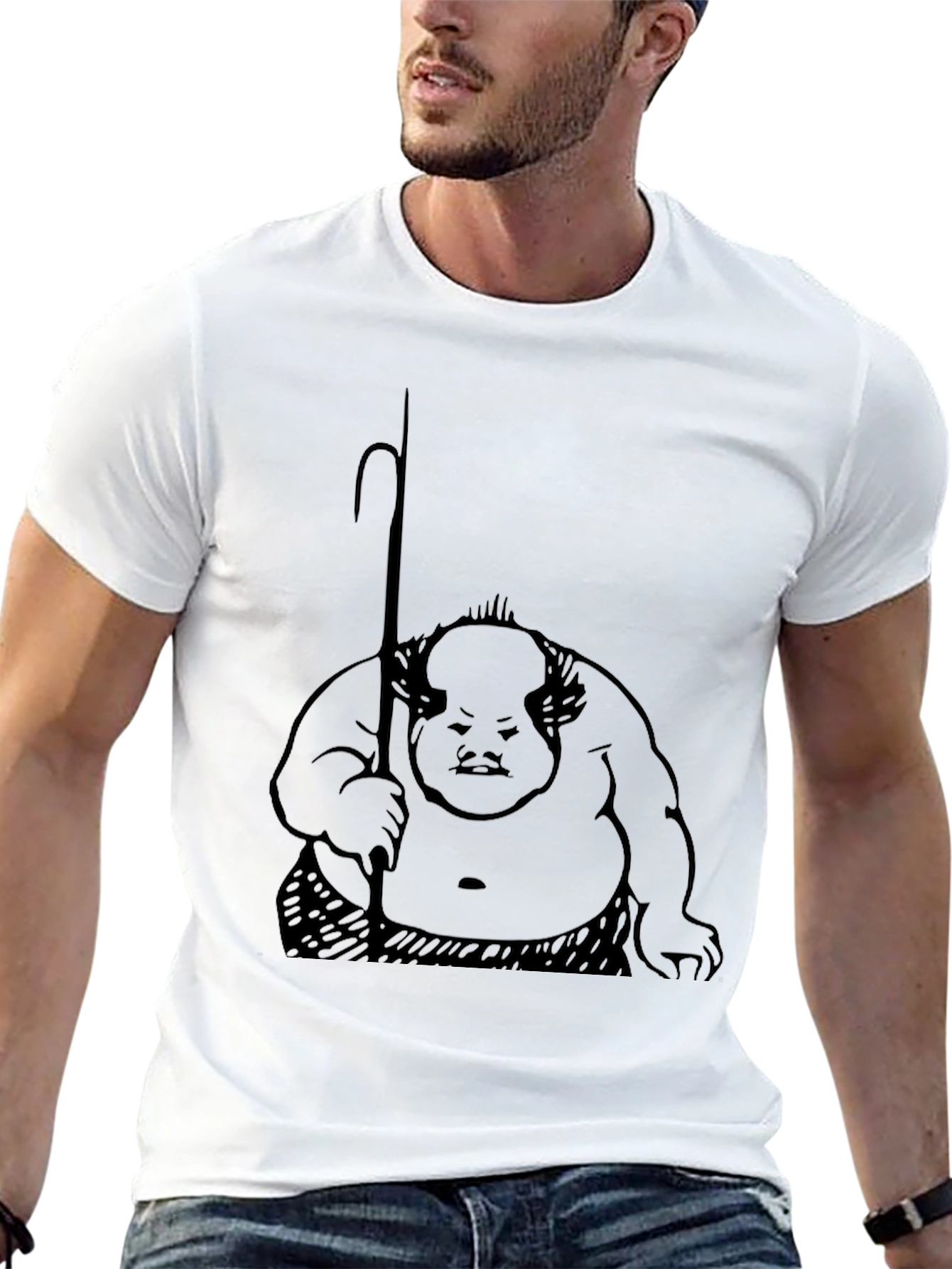 Unique Graphic Tee - Black Cotton Blend