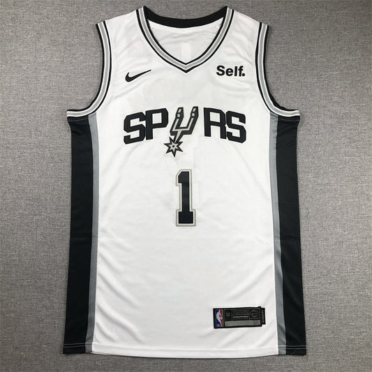 Men's San Antonio Spurs Victor Wembanyama #1 White 2022/23 Swingman Jerseys - Association Edition