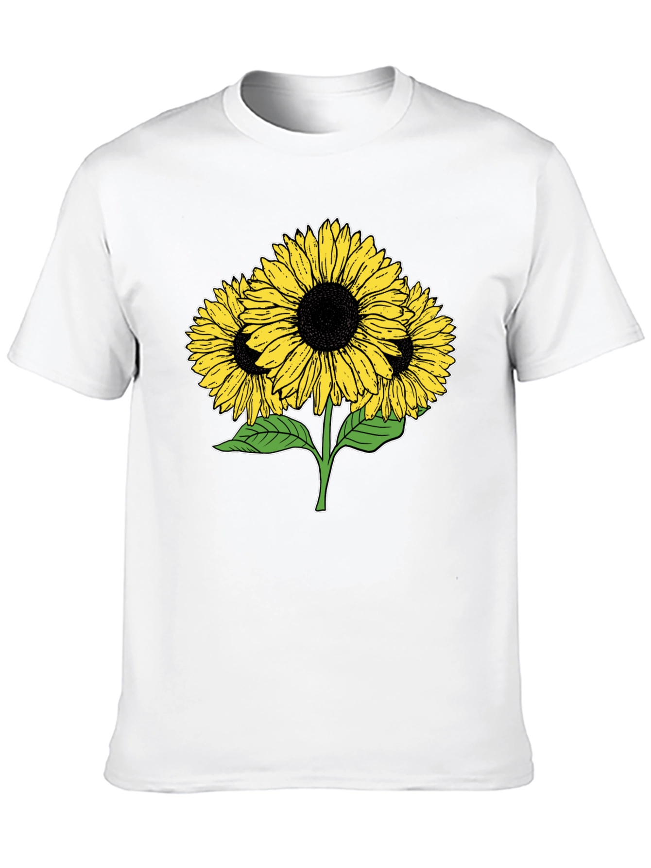 Sunflower Graphic T-Shirt - Casual Black Tee