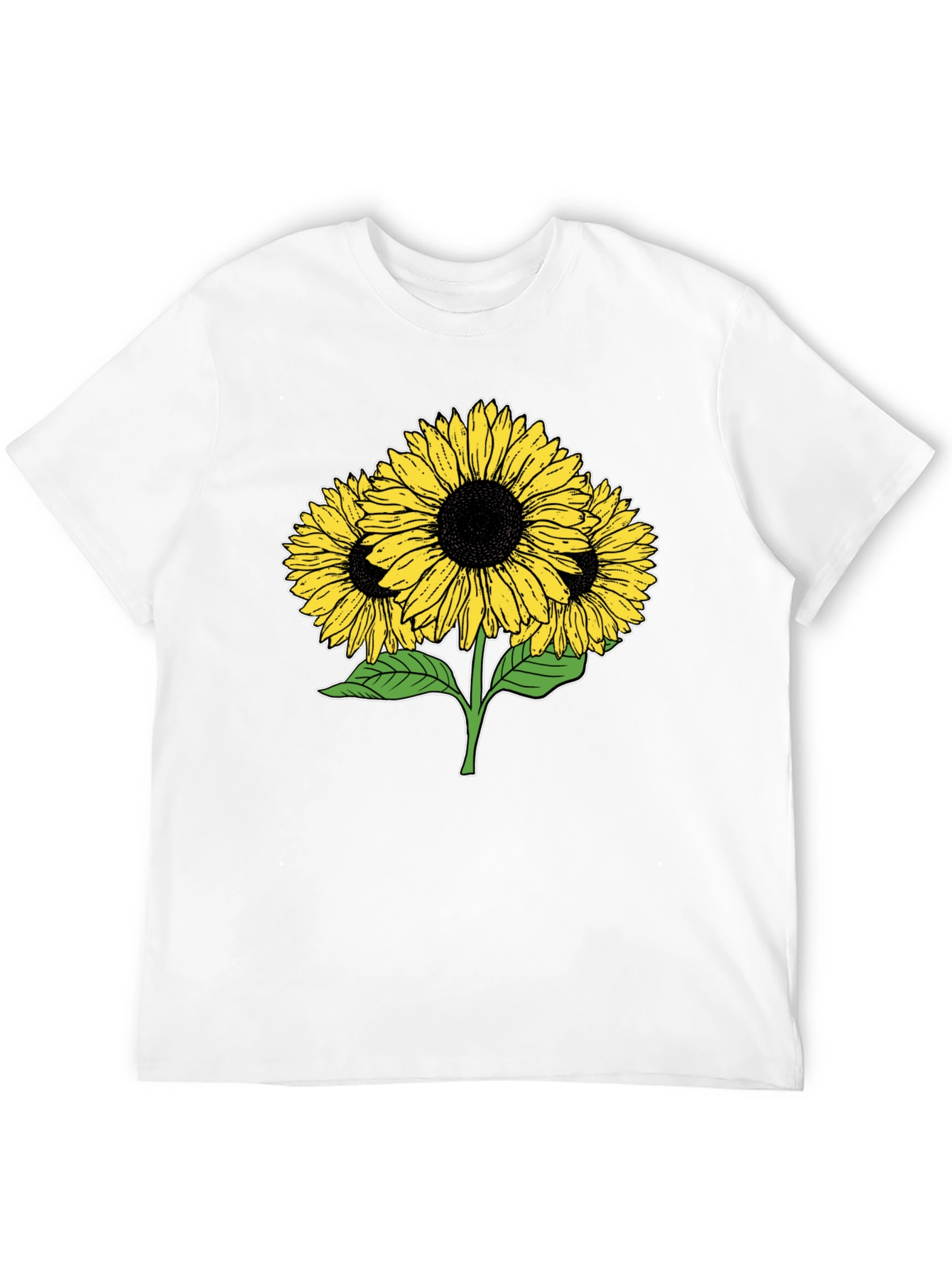 Sunflower Graphic T-Shirt - Casual Black Tee