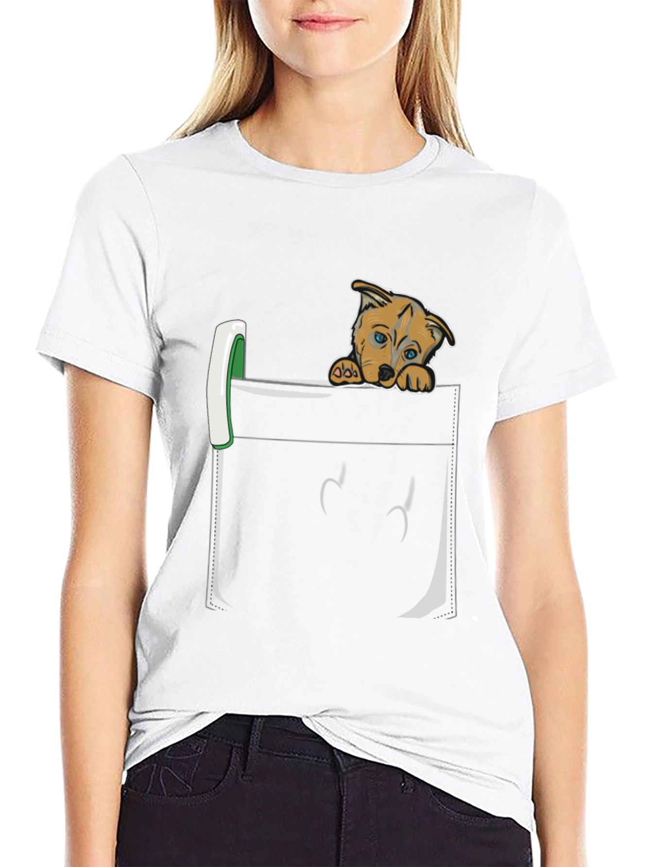Puppy Peek Pocket Tee