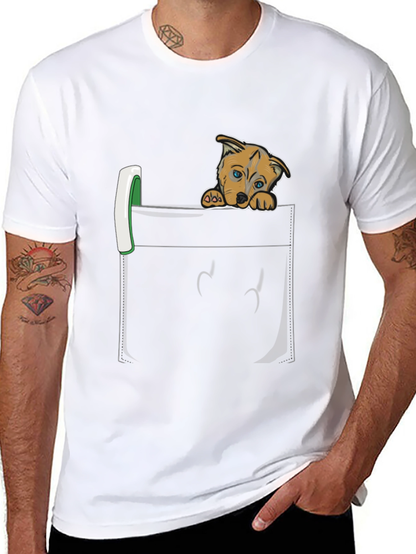 Puppy Peek Pocket Tee