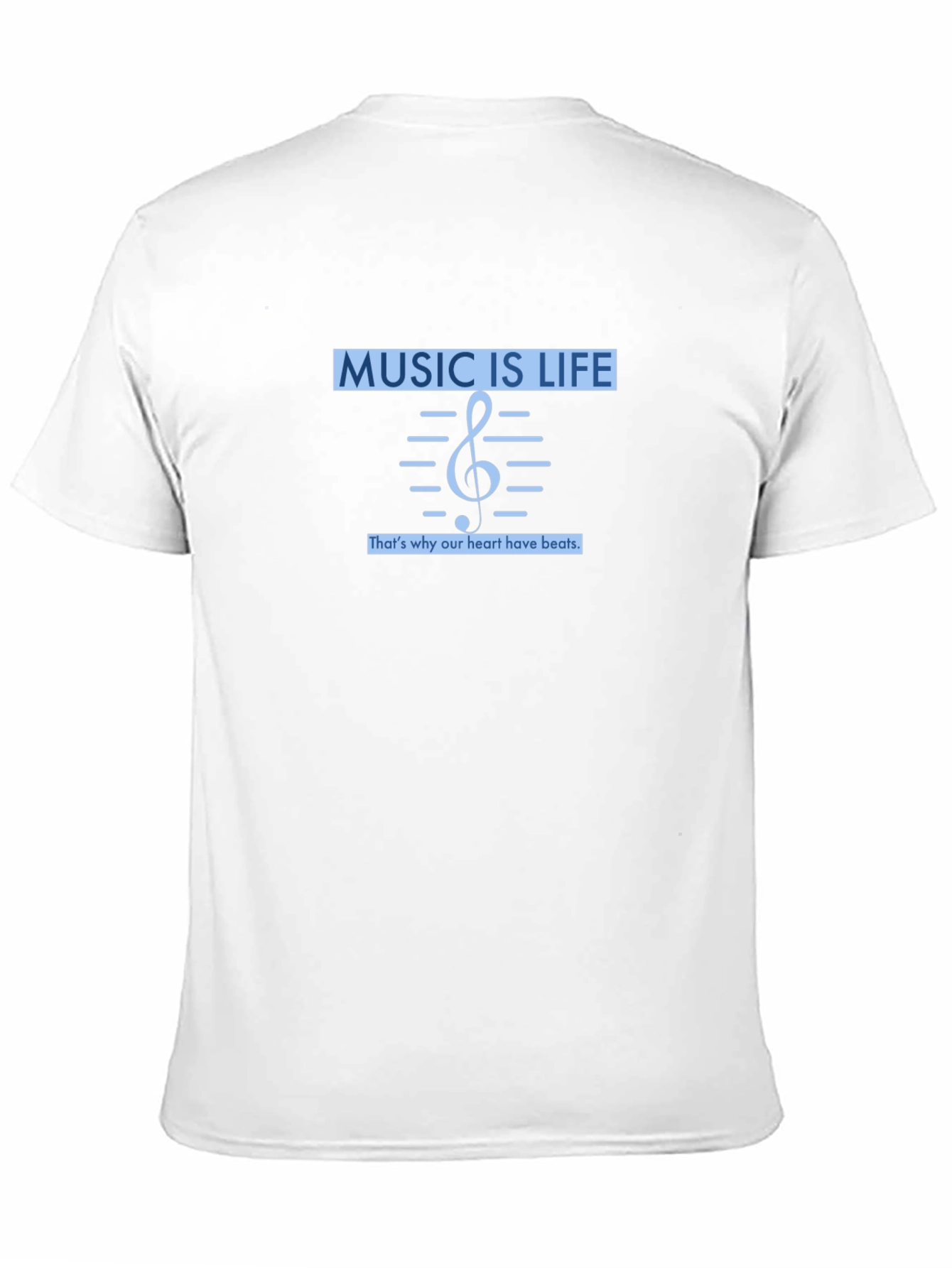 Music Is Life Mens Black Graphic T-Shirt