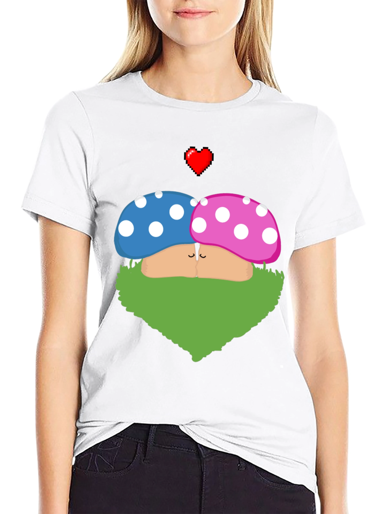 Kissing Mushroom Lover T-Shirt - Fun Novelty Tee