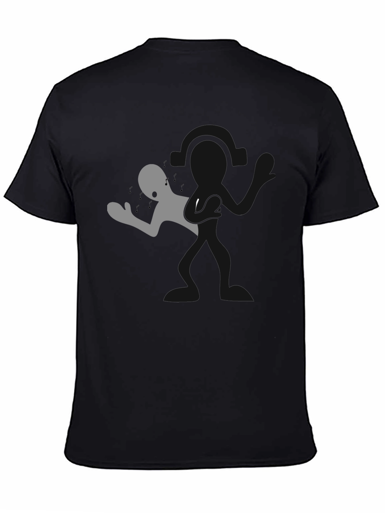 Silhouette Man Graphic Tee - Black Cotton Blend