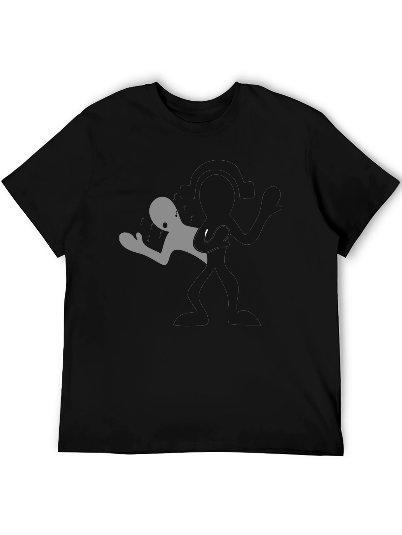 Silhouette Man Graphic Tee - Black Cotton Blend