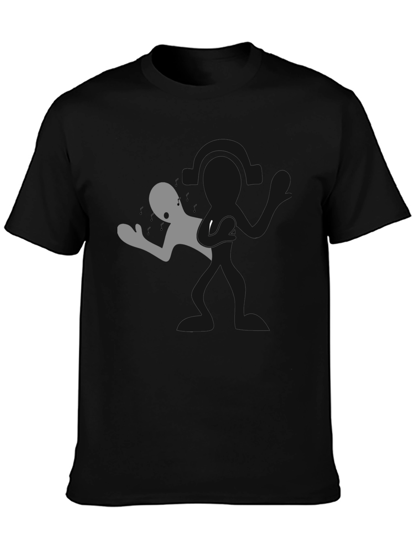 Silhouette Man Graphic Tee - Black Cotton Blend
