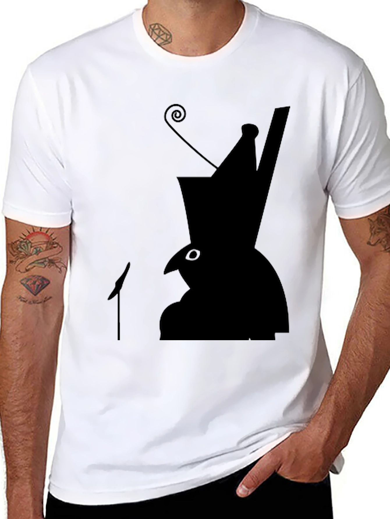 Silhouette Hat Bird T-Shirt