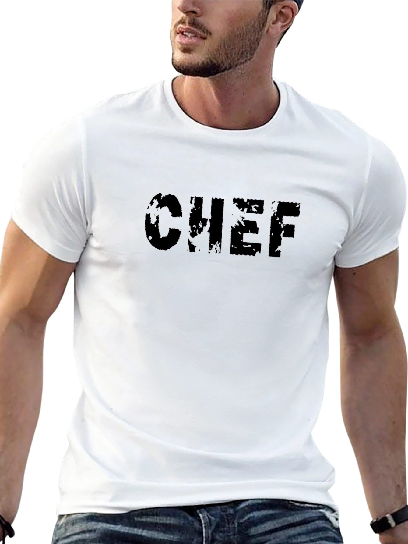 Distressed Chef Tee - Black Graphic T-Shirt