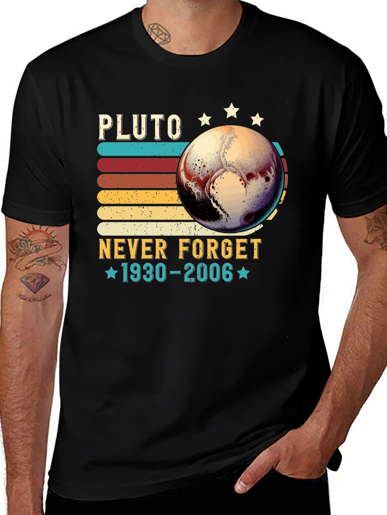 Pluto Never Forget T-Shirt - Retro Design