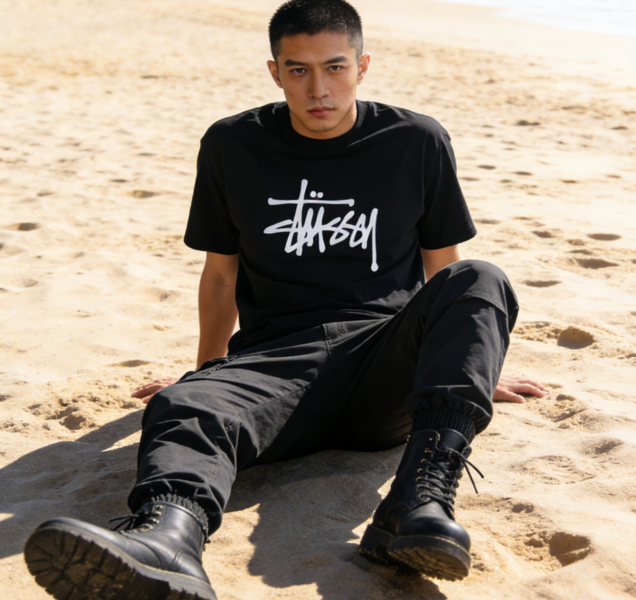 Stussy Iconic Script Tee | 100% Cotton Streetwear Staple