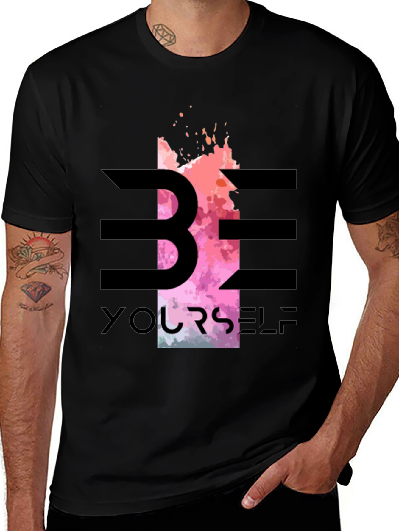 Be Yourself Graphic Tee - Stylish Black T-Shirt