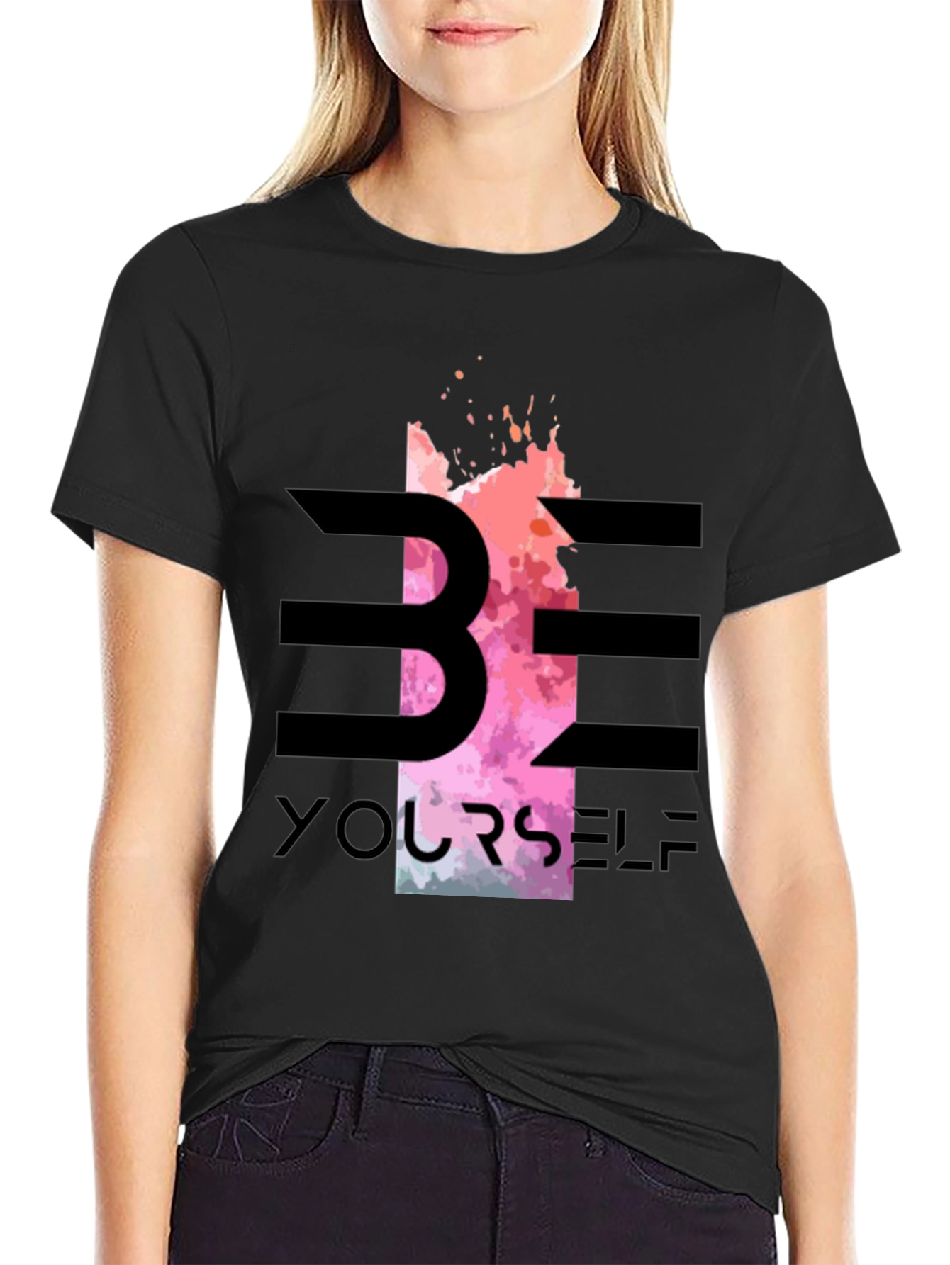 Be Yourself Graphic Tee - Stylish Black T-Shirt