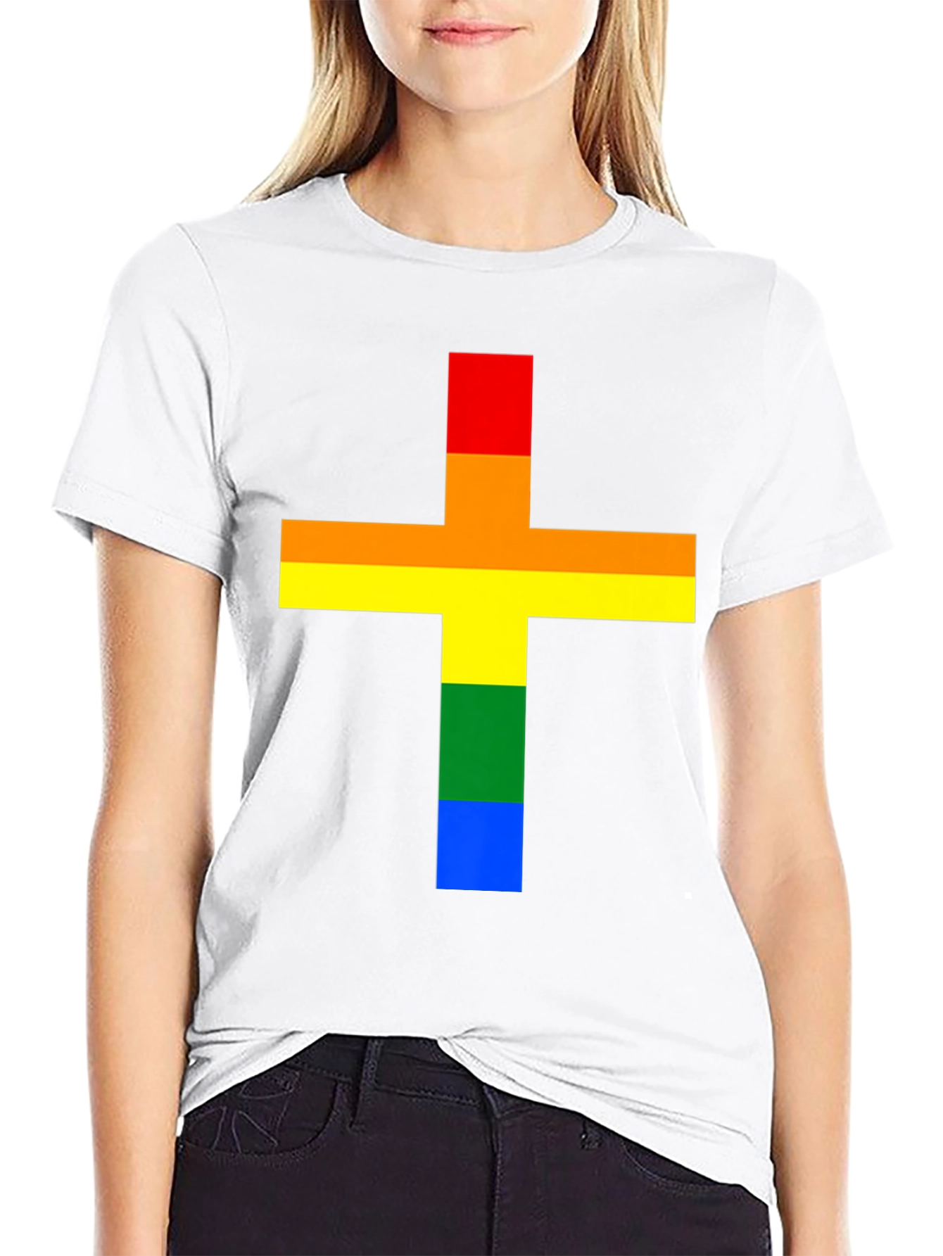Rainbow Cross T-Shirt - Pride Celebration