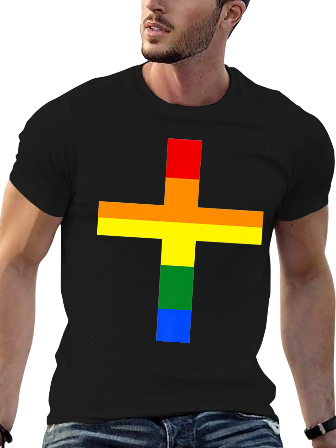 Rainbow Cross T-Shirt - Pride Celebration