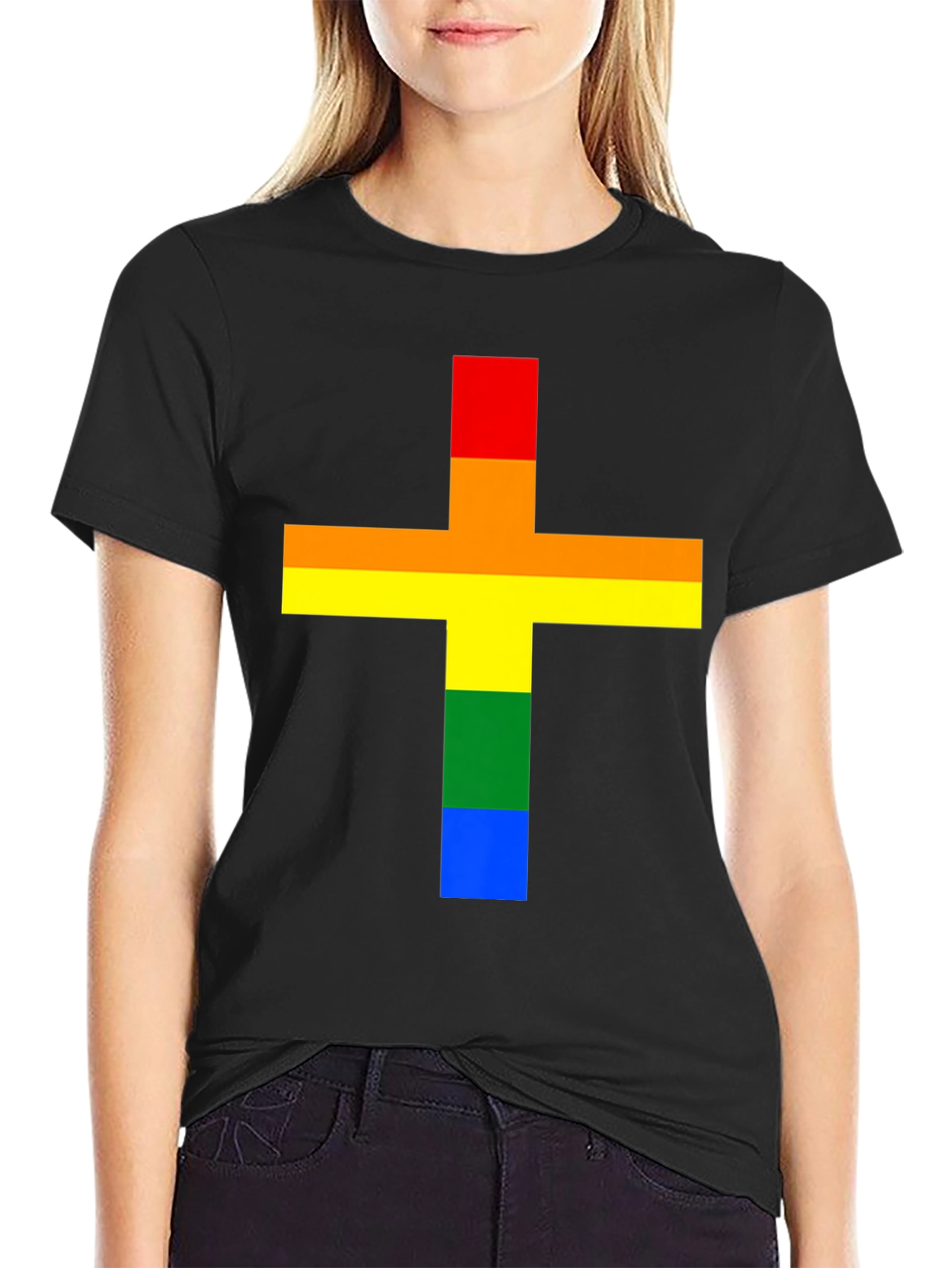 Rainbow Cross T-Shirt - Pride Celebration