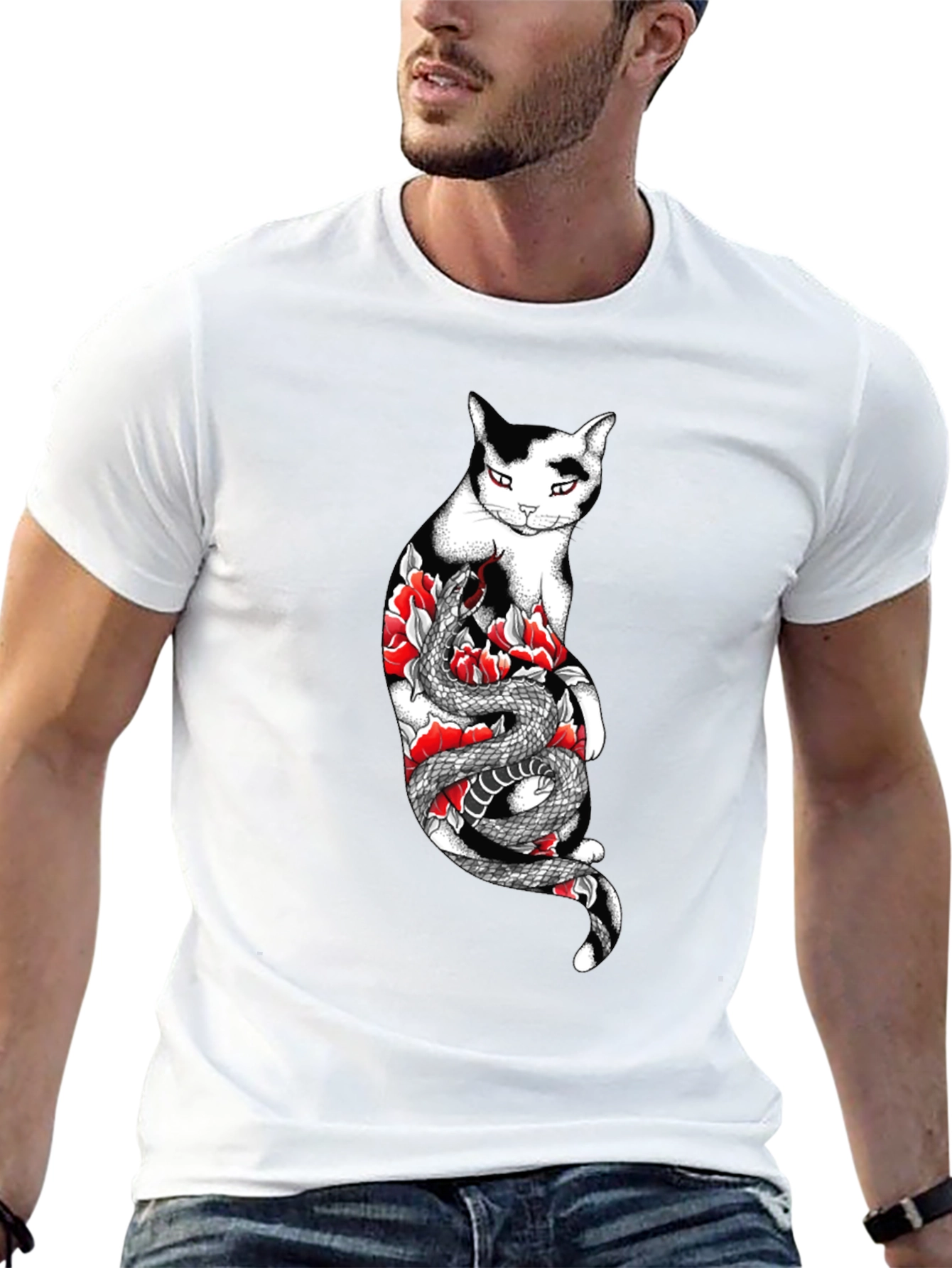 Cat & Snake Graphic Tee