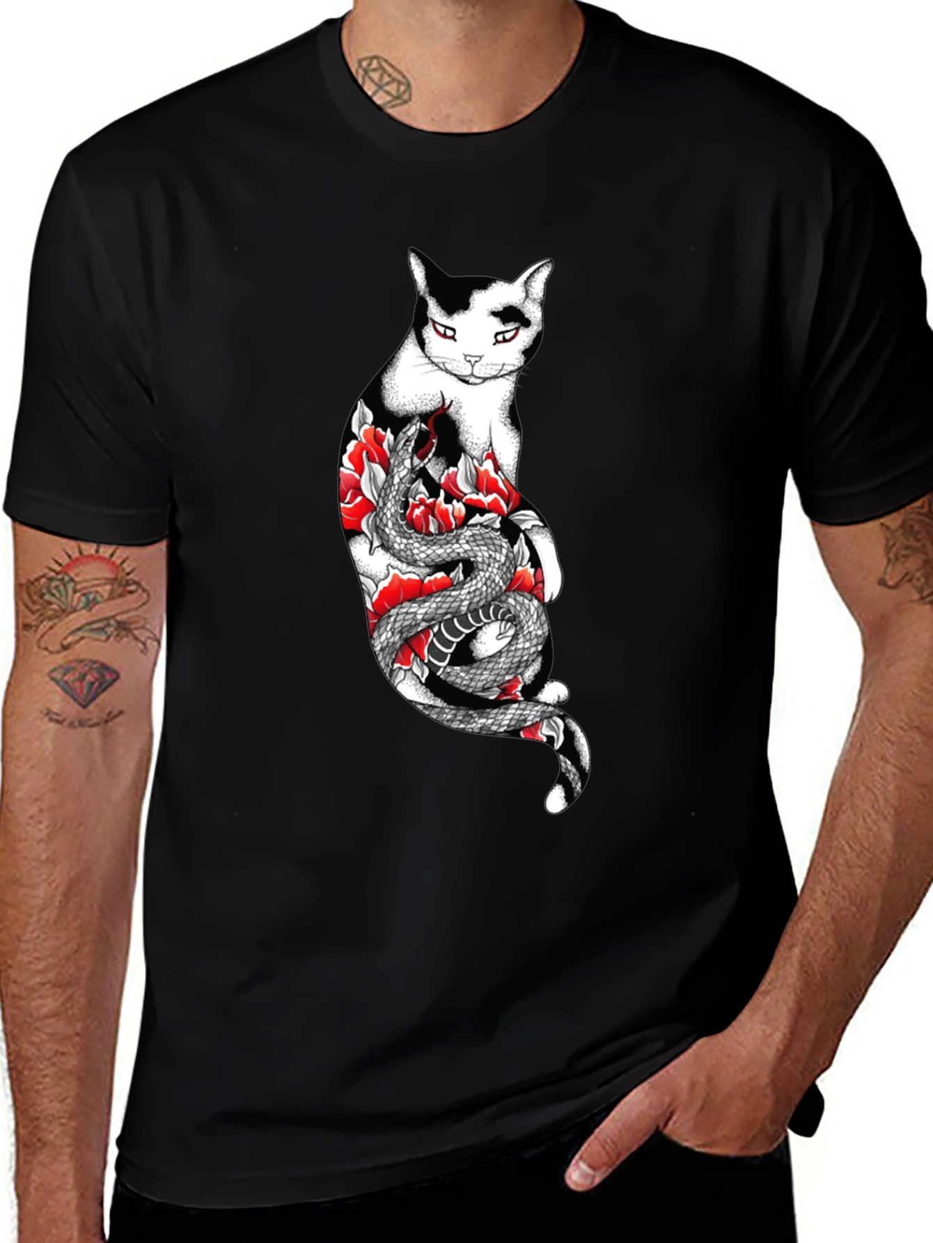 Cat & Snake Graphic Tee