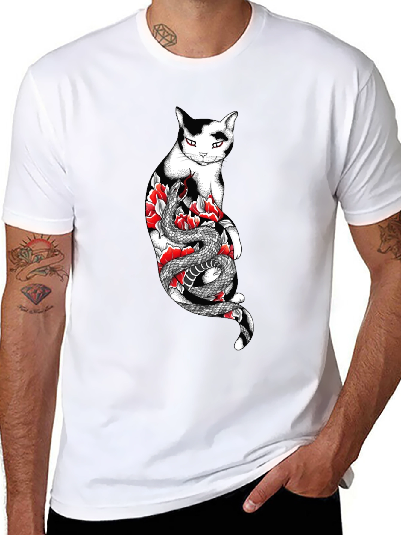 Cat & Snake Graphic Tee