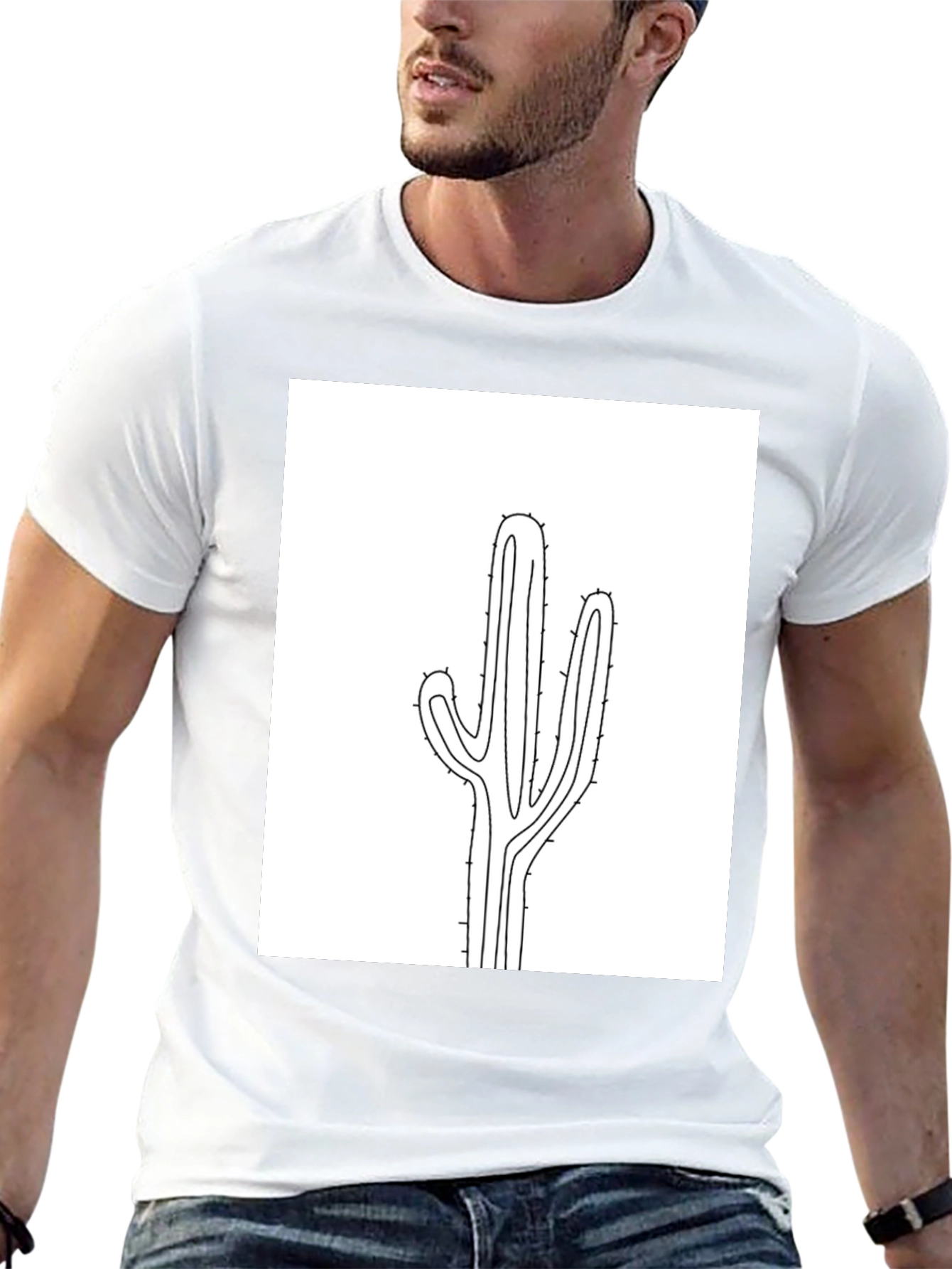 Cactus Graphic Tee - Modern Minimalist Design