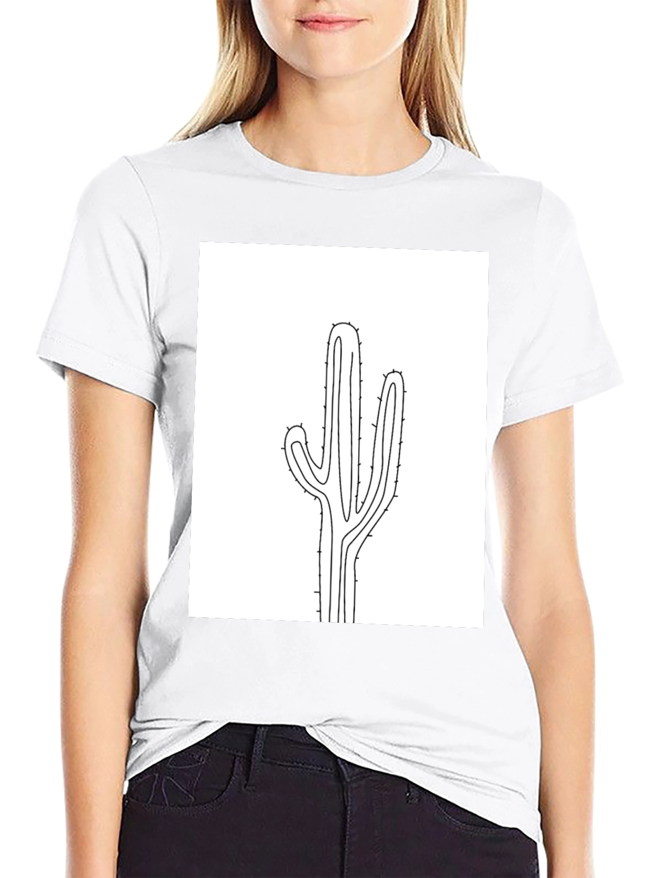 Cactus Graphic Tee - Modern Minimalist Design
