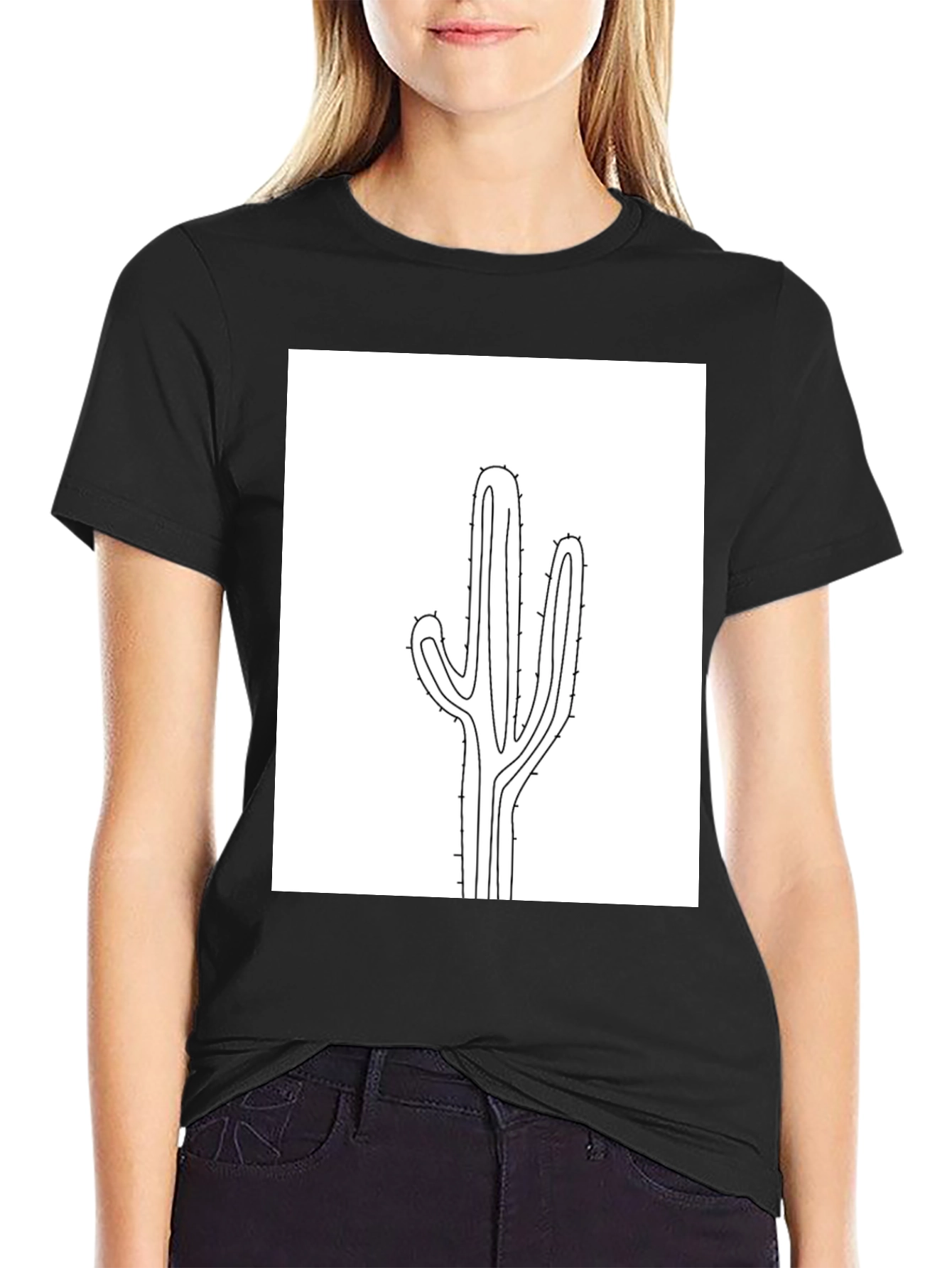 Cactus Graphic Tee - Modern Minimalist Design