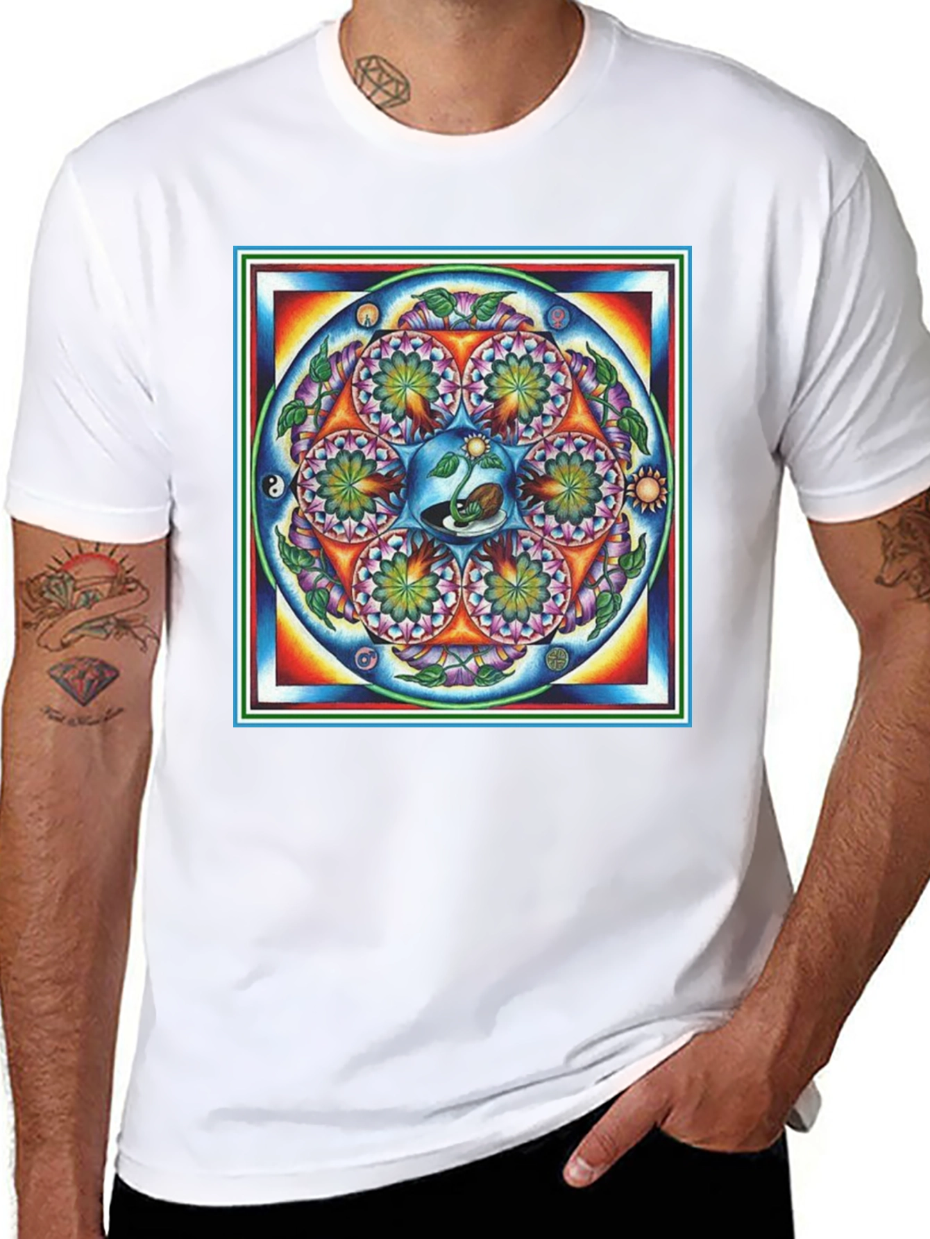 Psychedelic Mandala T-Shirt - Black Graphic Tee