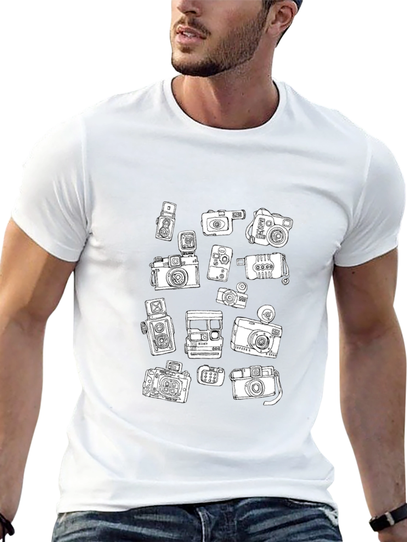Camera Print Black T-Shirt