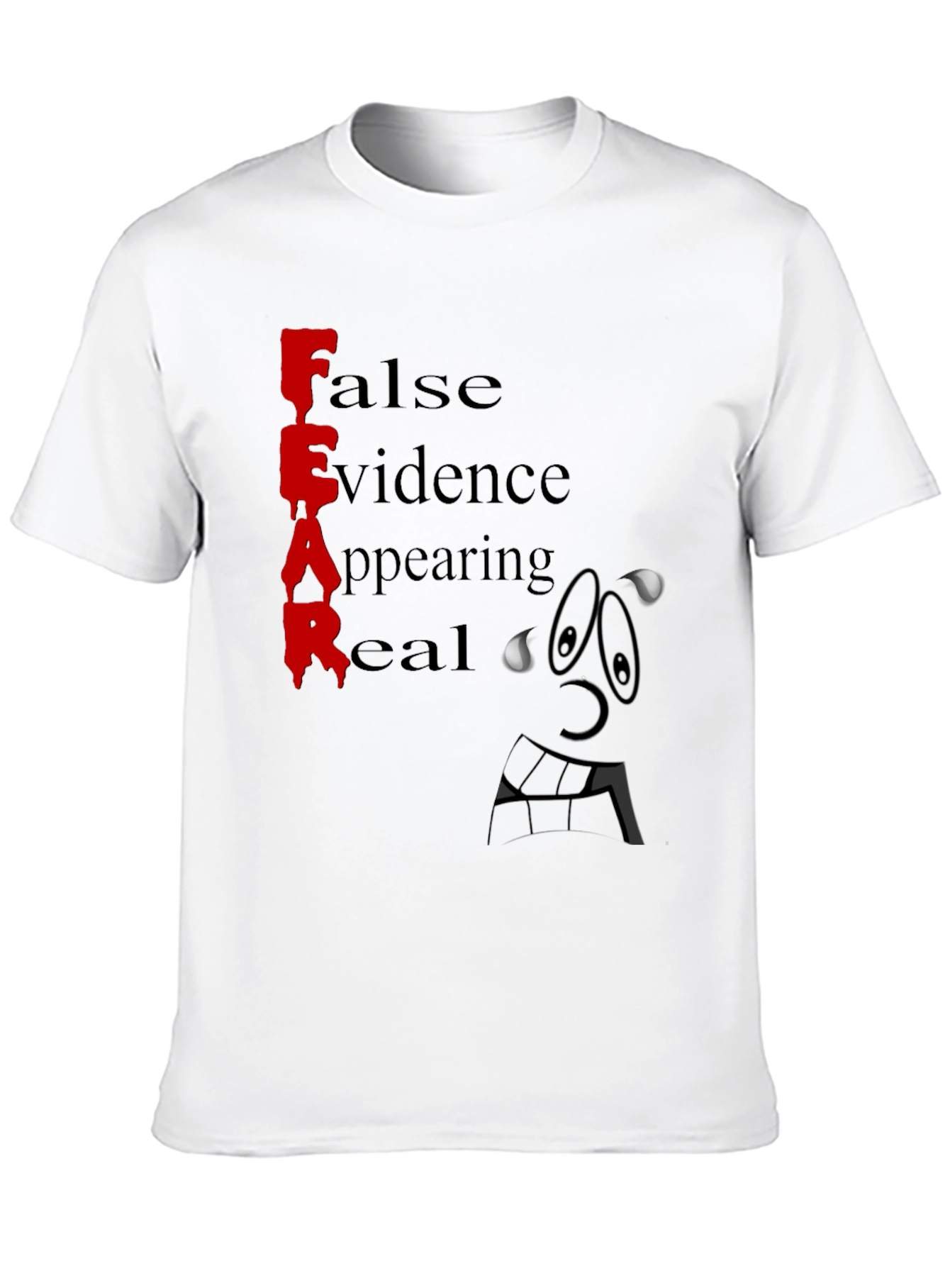 Fear False Evidence Appearing Real Black Tee
