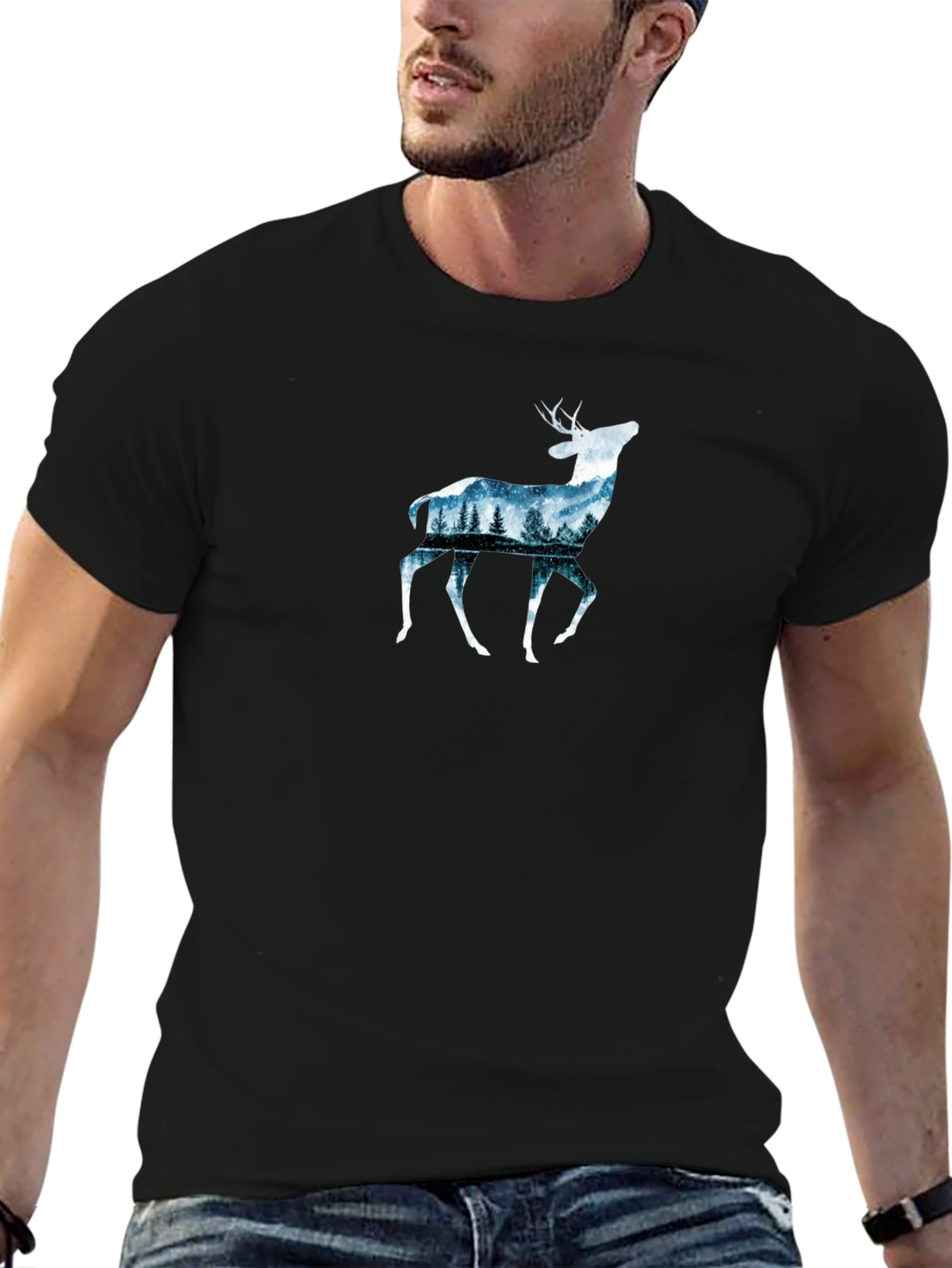 Deer Forest Graphic Tee - Nature Inspired Design